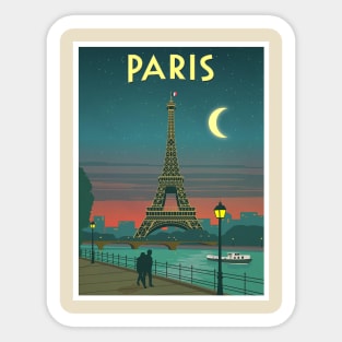 Paris France Eiffel Tower on Seine River at Sunset  Print Sticker